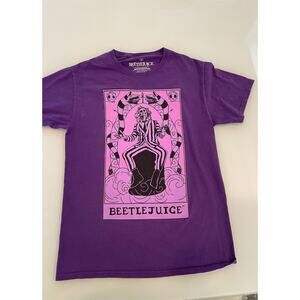 Women’s Beetlejuice Graphic TShirt Size S 100% Cotton Purple